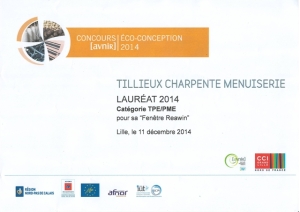 Laureat 2014 du concours eco conception avnir CCI grand Lille 
